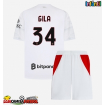 Camisa de Futebol AC Milan Mario Gila #34 Equipamento Secundário Infantil 2026-27 Manga Curta (+ Calças curtas)